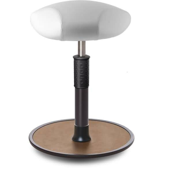 Sitz- Stehhocker Free Regular Triangel skai Kunstleder Weiß schwarz /Natur