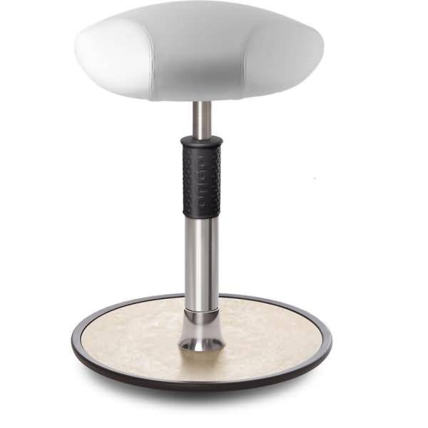 Sitz- Stehhocker Free Regular Triangel skai Kunstleder Weiß Chrom /cremeweiß