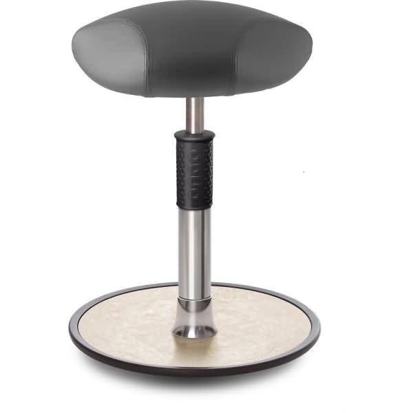 Sitz- Stehhocker Free Regular Triangel skai Kunstleder Grau chrom /creme