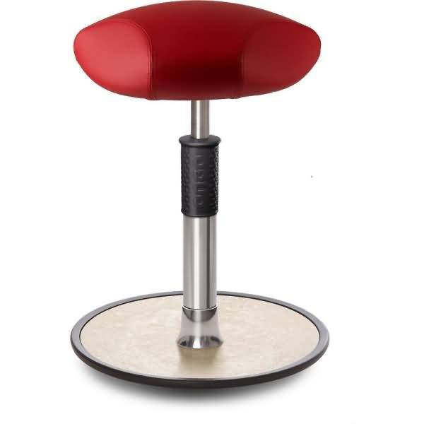 Sitz- Stehhocker Free Regular Triangel skai Kunstleder Rot Chrom /cremeweiß