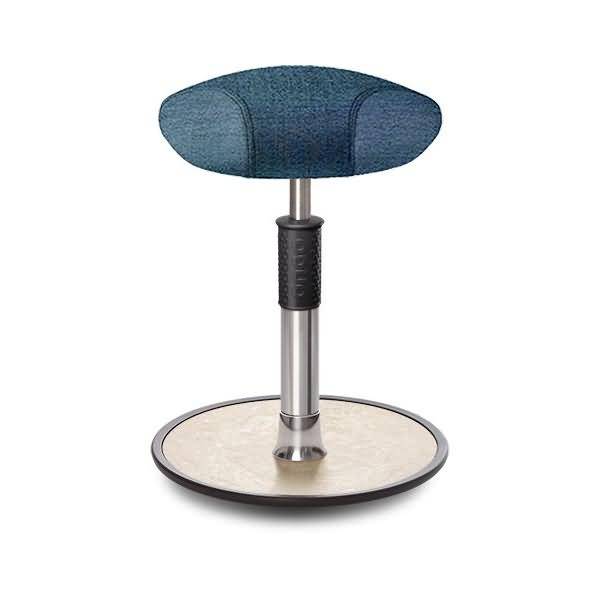 Sitz- Stehhocker Free Regular Triangel Camira Rivet Ozeanblau Chrom /creme