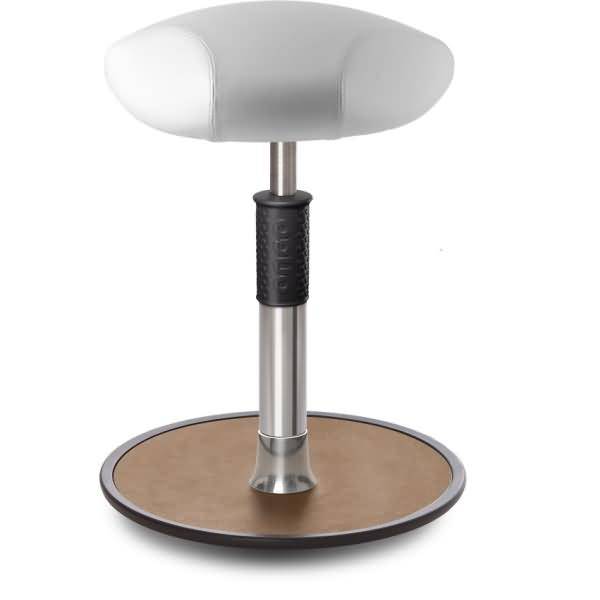 Sitz- Stehhocker Free Regular Triangel skai Kunstleder Weiß Chrom /Natur