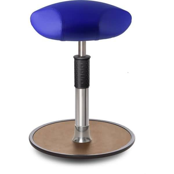 Sitz- Stehhocker Free Regular Triangel skai Kunstleder Blau Chrom /Natur