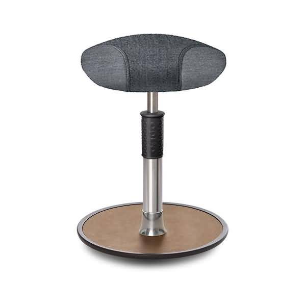 Sitz- Stehhocker Free Regular Triangel Camira Rivet Anthrazit Chrom /Natur