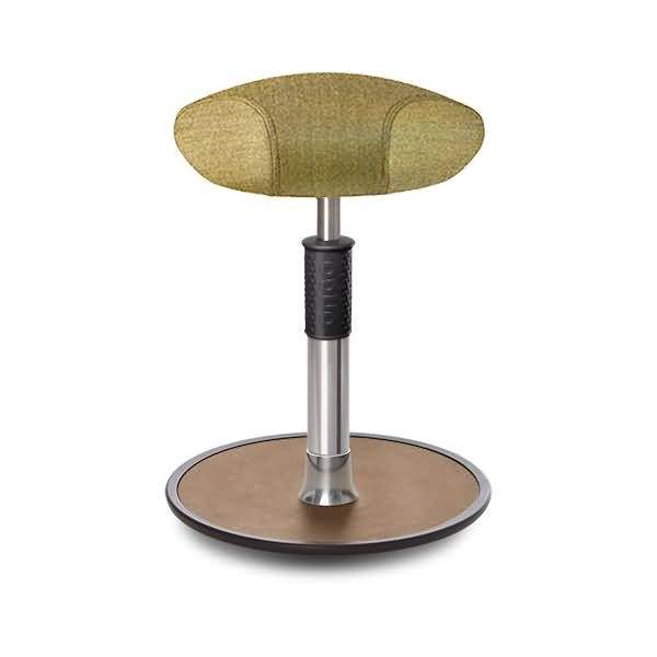 Sitz- Stehhocker Free Regular Triangel Camira Rivet Senfgelb Chrom /Natur