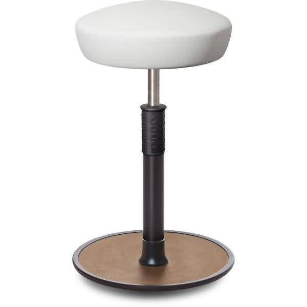 Sitz- Stehhocker Free Tall Hutsitz skai Kunstleder Weiß schwarz /Natur