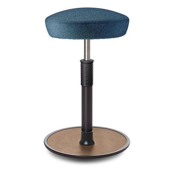 Sitz- Stehhocker Free Tall Hutsitz Camira Rivet Ozeanblau schwarz /Natur
