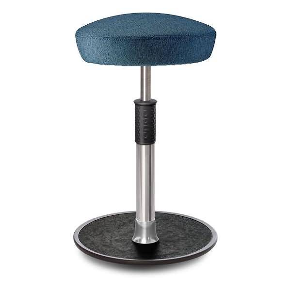 Sitz- Stehhocker Free Tall Hutsitz Camira Rivet Ozeanblau Chrom /schwarz
