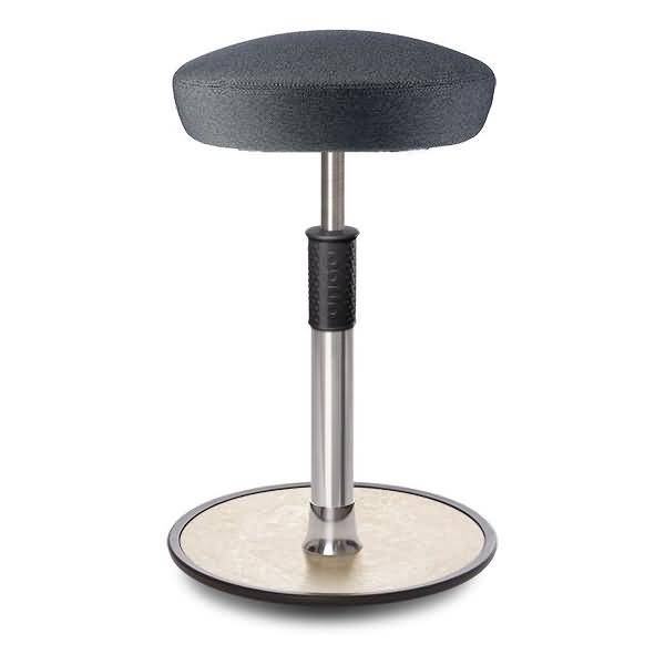 Sitz- Stehhocker Free Tall Hutsitz Camira Rivet Anthrazit Chrom /cremeweiß