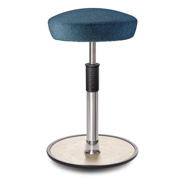Sitz- Stehhocker Free Tall Hutsitz Camira Rivet Ozeanblau Chrom /cremeweiß
