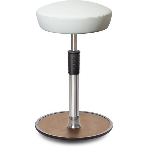 Sitz- Stehhocker Free Tall Hutsitz skai Kunstleder Weiß chrom /Natur