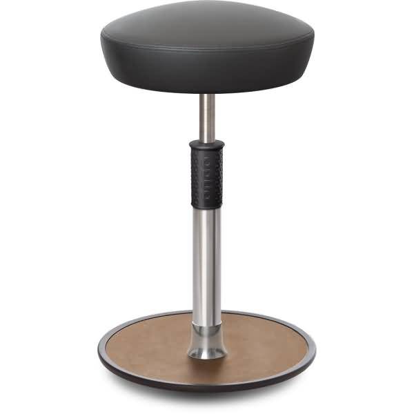 Sitz- Stehhocker Free Tall Hutsitz skai Kunstleder Grau chrom /Natur