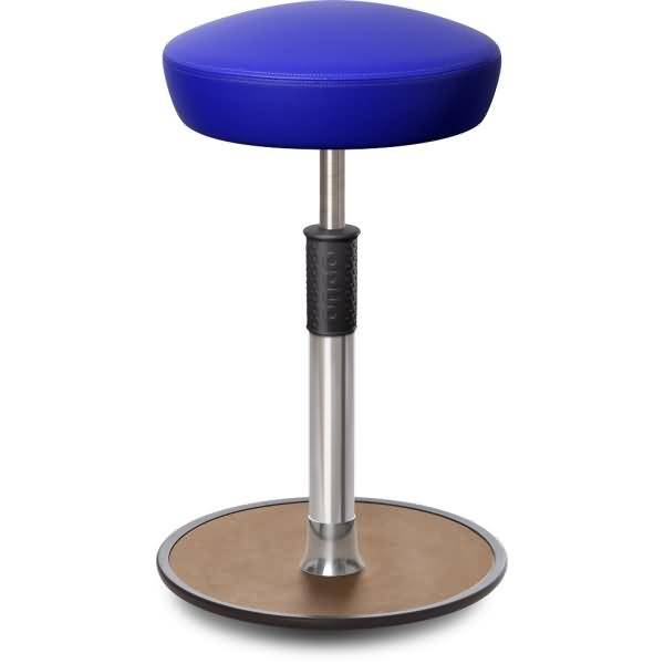 Sitz- Stehhocker Free Tall Hutsitz skai Kunstleder blau chrom /Natur