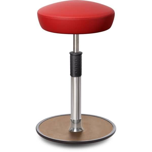 Sitz- Stehhocker Free Tall Hutsitz skai Kunstleder Rot chrom /Natur