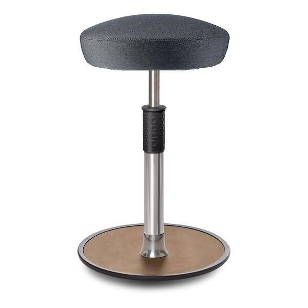 Sitz- Stehhocker Free Tall Hutsitz Camira Rivet Anthrazit Chrom /Natur