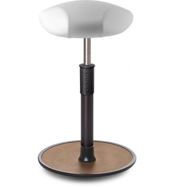 Sitz- Stehhocker Free Tall Triangel skai Kunstleder Weiß schwarz /Natur