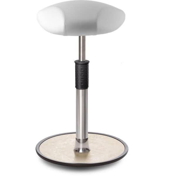 Sitz- Stehhocker Free Tall Triangel skai Kunstleder Weiß Chrom /cremeweiß