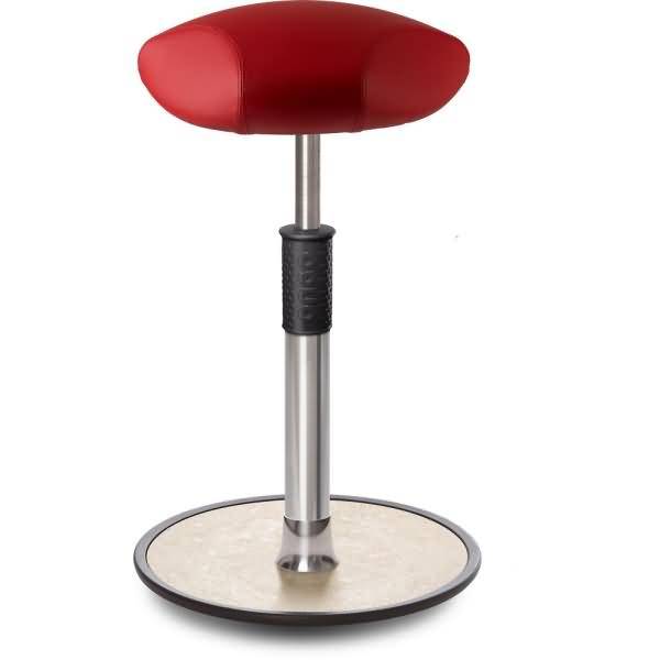 Sitz- Stehhocker Free Tall Triangel skai Kunstleder Rot Chrom /cremeweiß
