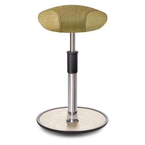 Sitz- Stehhocker Free Tall Triangel Camira Rivet Senfgelb Chrom /cremeweiß