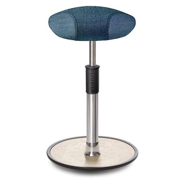 Sitz- Stehhocker Free Tall Triangel Camira Rivet Ozeanblau Chrom /cremeweiß