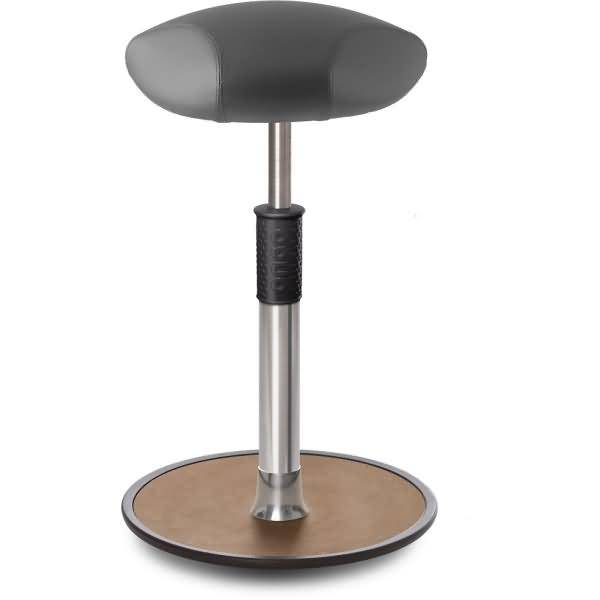 Sitz- Stehhocker Free Tall Triangel skai Kunstleder Grau Chrom /Natur