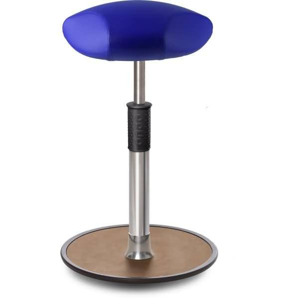 Sitz- Stehhocker Free Tall Triangel skai Kunstleder Blau Chrom /Natur