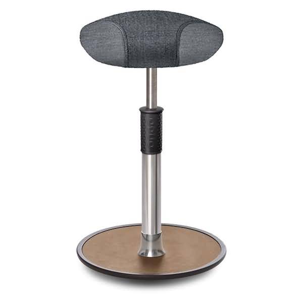 Sitz- Stehhocker Free Tall Triangel Camira Rivet Anthrazit Chrom /Natur