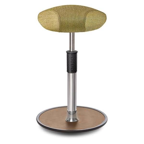 Sitz- Stehhocker Free Tall Triangel Camira Rivet Senfgelb Chrom /Natur