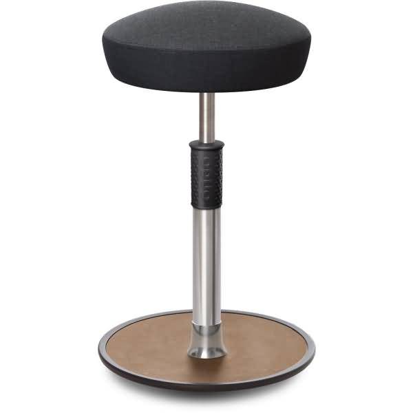 Sitz- Stehhocker Free Tall Hutsitz kvadrat Remix Anthrazit chrom /Natur