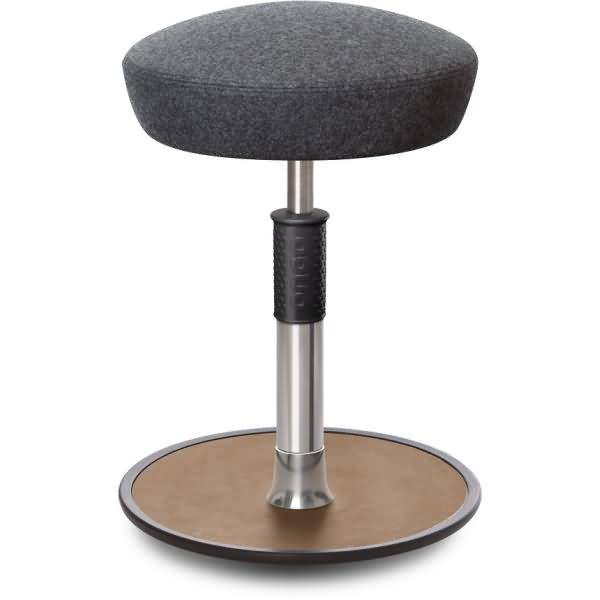 Sitz- Stehhocker Free Regular Hutsitz kvadrat Divina Mel. Grau Chrom /Natur
