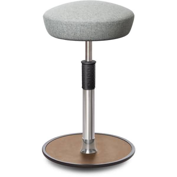 Sitz- Stehhocker Free Tall Hutsitz kvadrat Divina Mel. h.grau Chrom /Natur