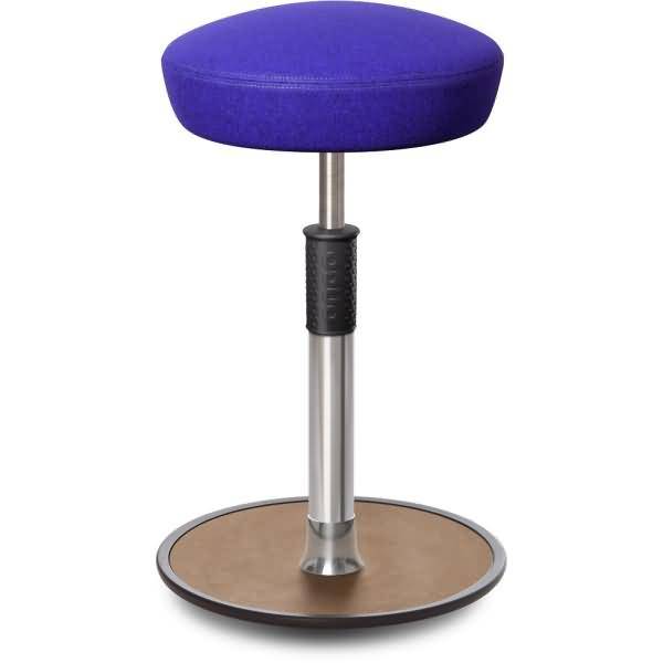 Sitz- Stehhocker Free Tall Hutsitz kvadrat Divina Mel. Royalblau Chrom /Natur