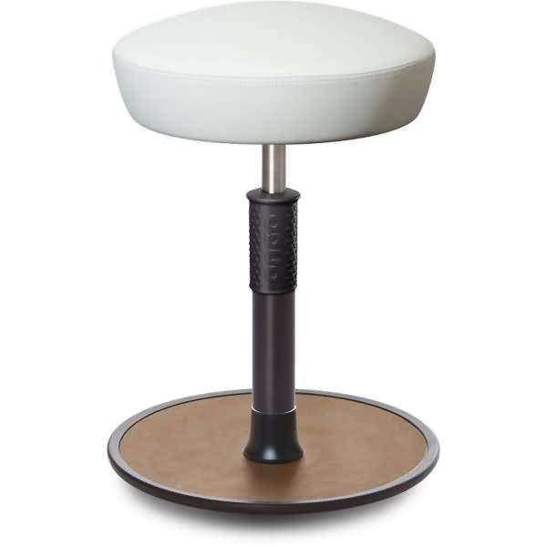 Sitz- Stehhocker Free Regular Hutsitz Boxmark Leder Weiß schwarz /Natur