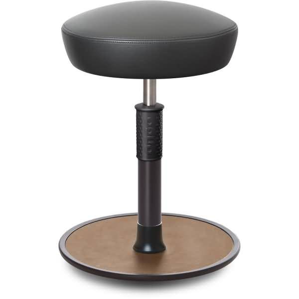 Sitz- Stehhocker Free Regular Hutsitz Boxmark Leder Grau schwarz /Natur