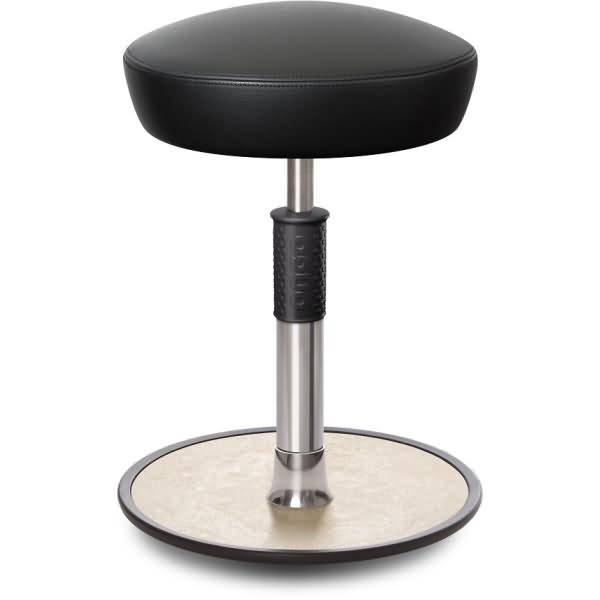 Sitz- Stehhocker Free Regular Hutsitz Boxmark Leder schwarz chrom /cremeweiß