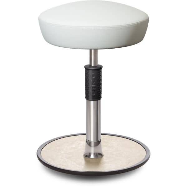 Sitz- Stehhocker Free Regular Hutsitz Boxmark Leder Weiß chrom /cremeweiß