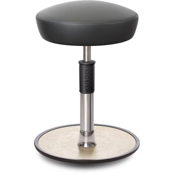 Sitz- Stehhocker Free Regular Hutsitz Boxmark Leder Grau chrom /cremeweiß