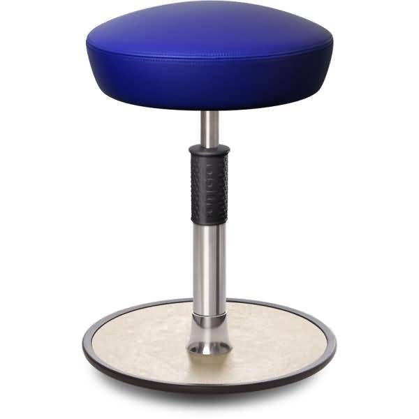 Sitz- Stehhocker Free Regular Hutsitz Boxmark Leder blau chrom /cremeweiß