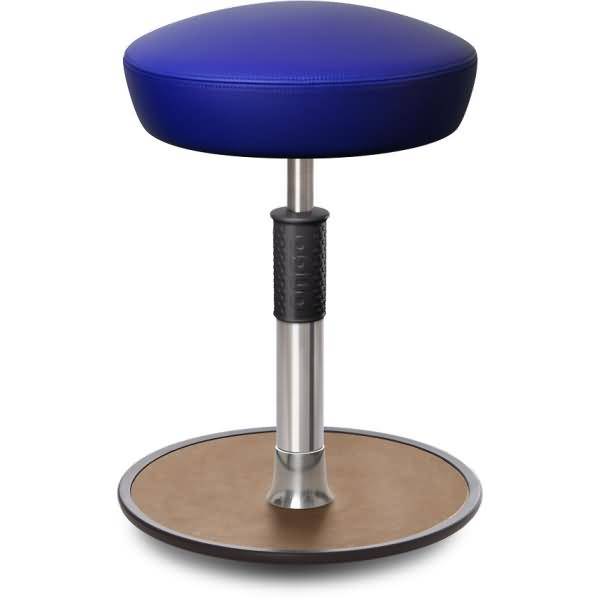 Sitz- Stehhocker Free Regular Hutsitz Boxmark Leder blau chrom /Natur