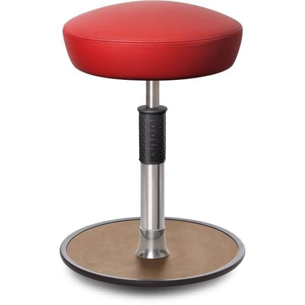 Sitz- Stehhocker Free Regular Hutsitz Boxmark Leder Rot chrom /Natur