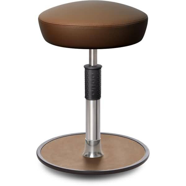 Sitz- Stehhocker Free Regular Hutsitz Boxmark Leder Braun chrom /Natur