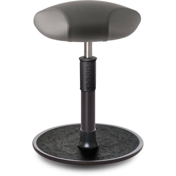 Sitz- Stehhocker Free Regular Triangel Boxmark Leder Grau schwarz /schwarz