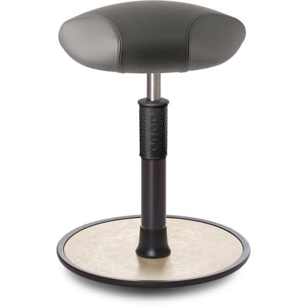 Sitz- Stehhocker Free Regular Triangel Boxmark Leder Grau schwarz /cremeweiß