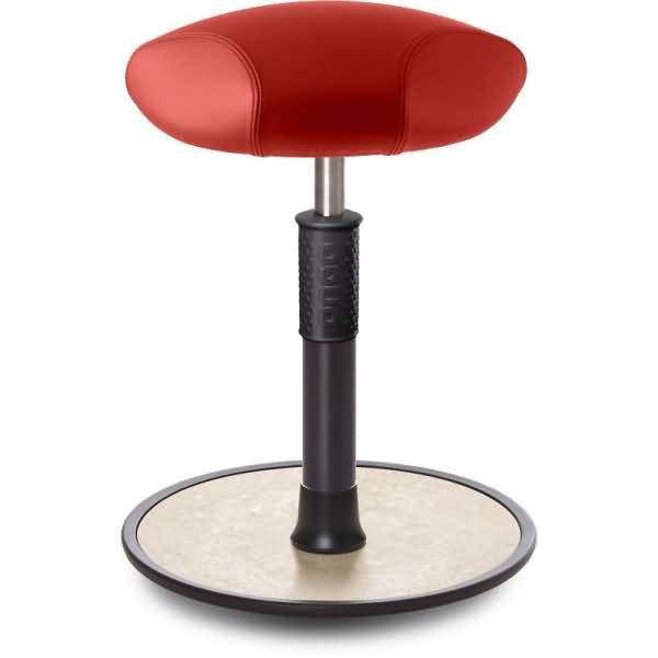 Sitz- Stehhocker Free Regular Triangel Boxmark Leder Rot schwarz /cremeweiß