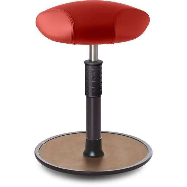 Sitz- Stehhocker Free Regular Triangel Boxmark Leder Rot schwarz /Natur