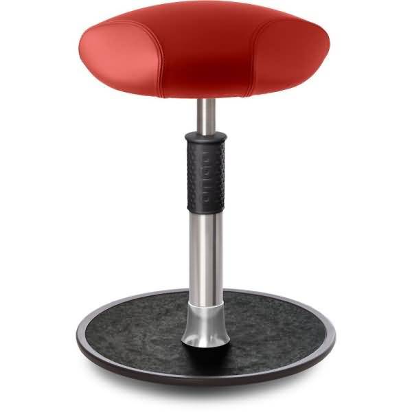 Sitz- Stehhocker Free Regular Triangel Boxmark Leder Rot chrom /schwarz