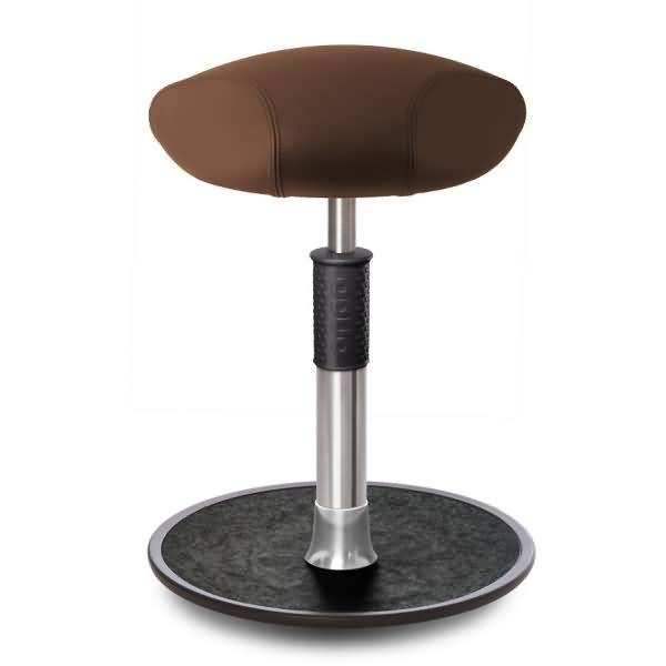 Sitz- Stehhocker Free Regular Triangel Boxmark Leder Braun chrom /schwarz