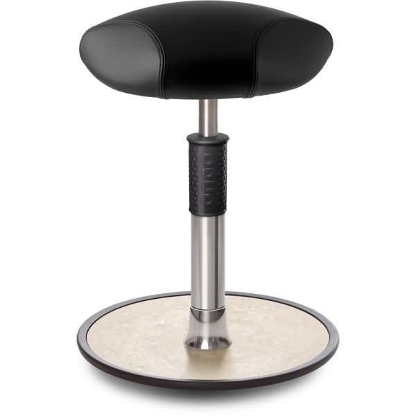 Sitz- Stehhocker Free Regular Triangel Boxmark Leder schwarz chrom /creme