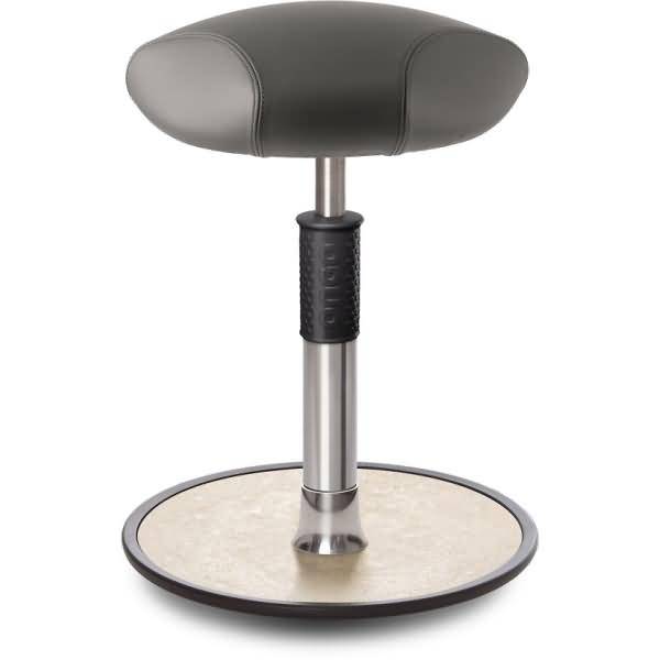 Sitz- Stehhocker Free Regular Triangel Boxmark Leder Grau Chrom /cremeweiß