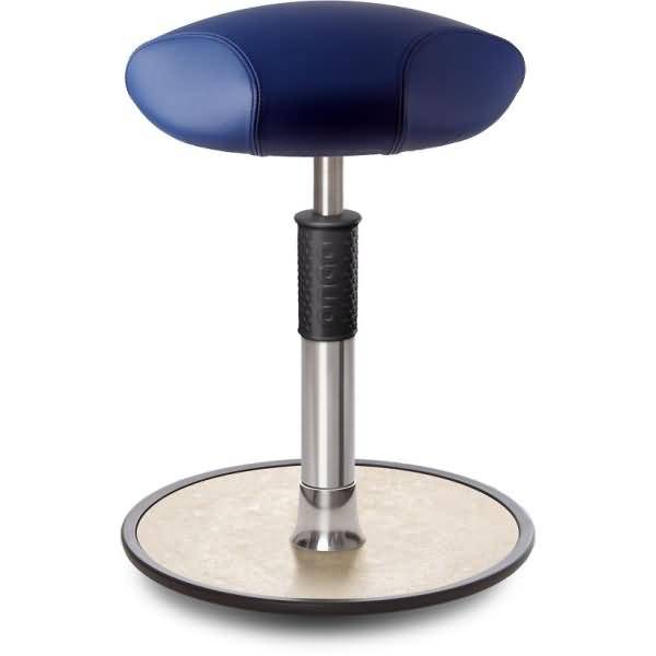 Sitz- Stehhocker Free Regular Triangel Boxmark Leder blau Chrom /cremeweiß